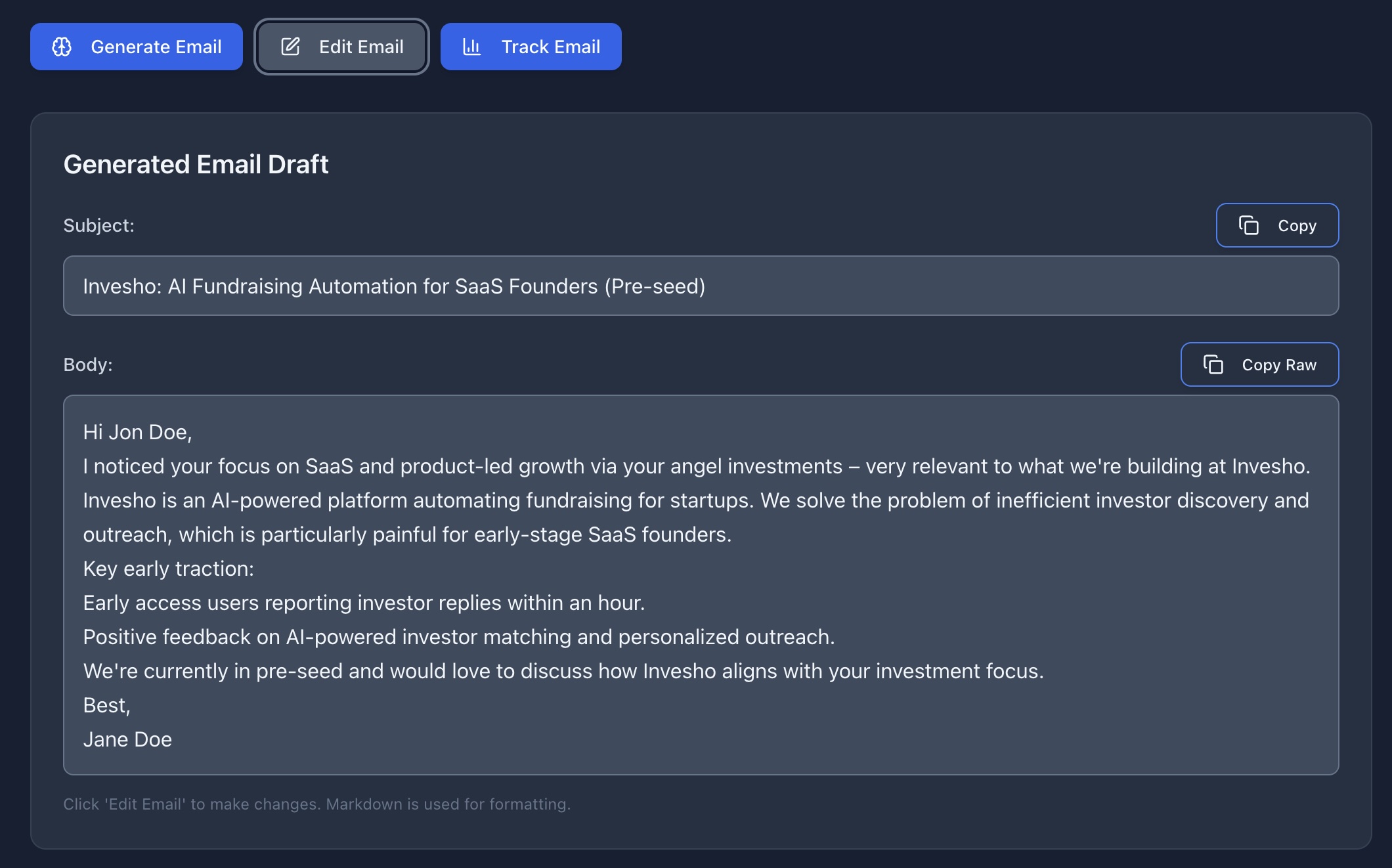 Investor-ready Emails